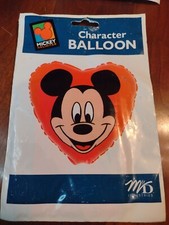 Vtg Mickey Mouse Character Balloon Disney M D Heart Helium Nos Self sealing rare