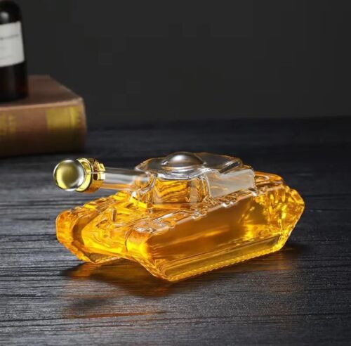 Panzer Karaffe Dekanter 1 Liter Dekantier Whisky Wein Glas + 3 Shotgläser - Bild 3 von 7
