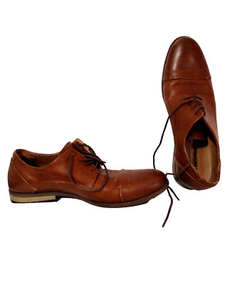 Sonoma Dress Shoes Mens 11 M Derby Brown Faux Leather Cap Toe Lace Up Casual