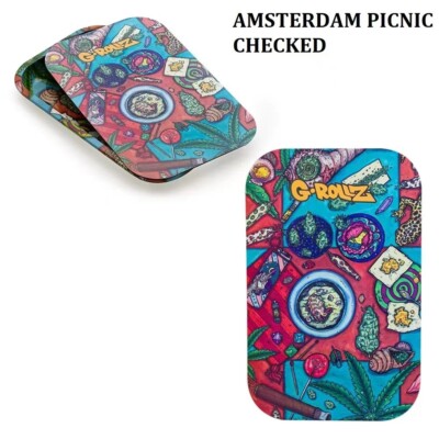 2-Part G-ROLLZ Magnet Cover Tray, Medium 10.8 x 6in., Amsterdam Picnic Checked