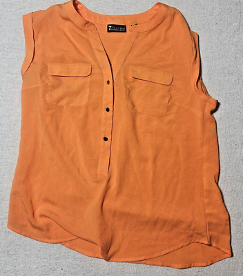7th Avenue Design Studio Blouse Orange Women's M Sleeveless Rn 23243