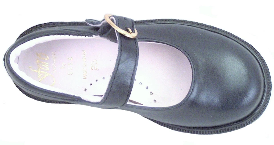 DE OSU - España - Zapatos de vestir escolares de cuero azul marino para niñas - europeos - talla 6-10 Foto 4 de 4