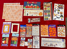 Halloween Theme Scrapbook Paper  Embellishments; 22 Items; New; Original Owner