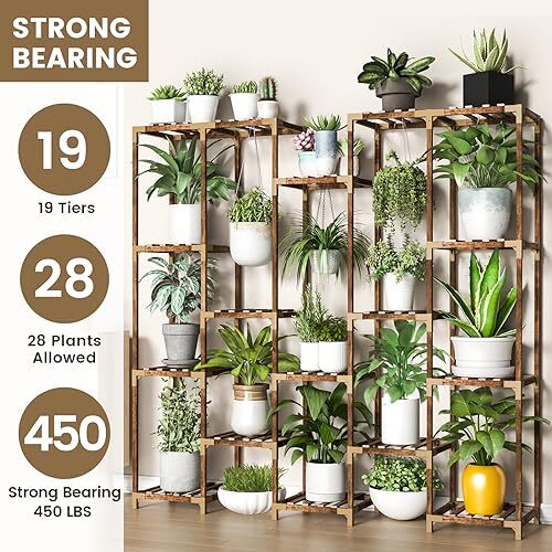 HOMKIRT Plant Stand Indoor Outdoor, 11 Tier Corner Shelf Assorted Item Shapes - Picture 26 of 60