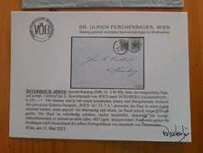 Österreich 1850 1857 Befund VÖB Ferchenbauer 5 M Paar Brief Nürnberg € 125 ++