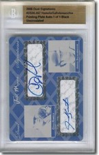 COLE HAMELS * Jarrod Saltalamacchia * Autograph Rookie Auto Plate 1/1