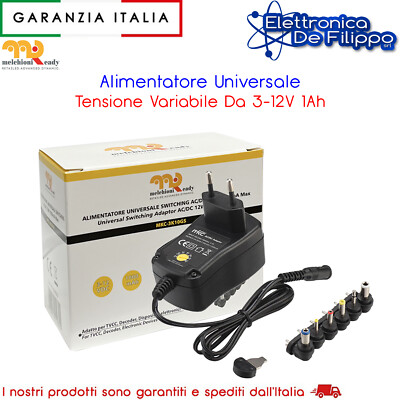 Alimentatore Desktop multi-tensione 3-12V DC 600mA 7.2W con