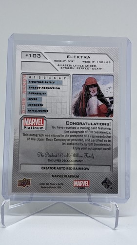 2023 Upper Deck Marvel Platinum Elektra Bill Sienkiewicz Red Creator voiture - Photo 2/2