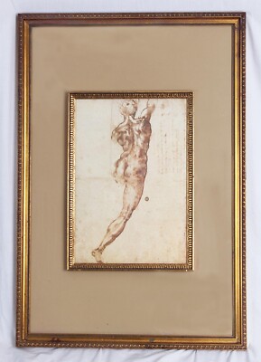 Michelangelo Studio Di Nudo per la Battaglia di Cascina D.8 Framed Print