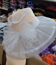 Pear Clear Bow Kentucky Derby Wedding Hat Church Wide Brim Dressy Cocktail Beach