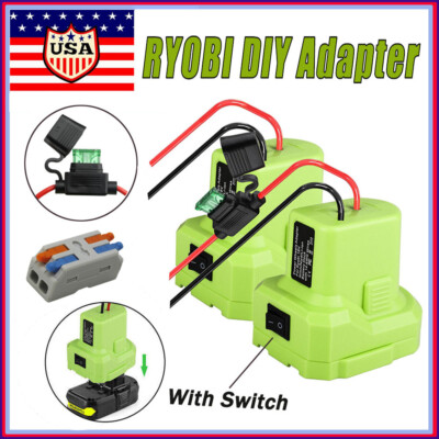 #ad DIY Battery Dock Power Wheel Adapter Connector 14 AWG Wires Holder For Ryobi 18V $13.45