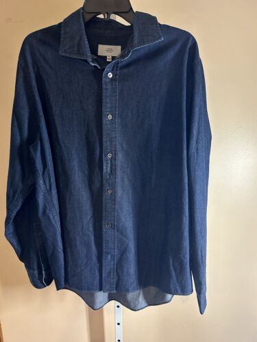 Women’s Jack Spade Bleeker Street New York Dark Denim Jean Shirt Blouse Size XL - Picture 2 of 11