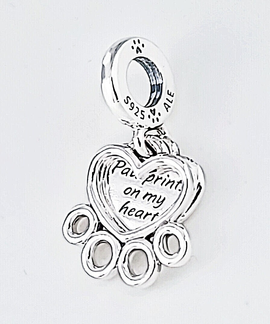 New 100% Authentic PANDORA Silver Pet Hearts & Paw Print