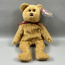 TY Curly The Bear Beanie Baby 1993 Plush Toy Stuffed Animal MWMT Brown