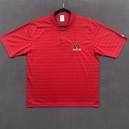 VMI Shirt Herren Large rot Virginia Military Institute Polo Wrestling Adidas Logo