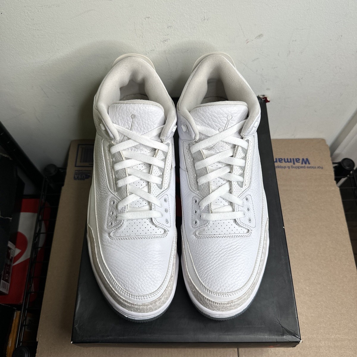Size 13 - Air Jordan 3 Retro Triple White VERY CLEAN with Original
