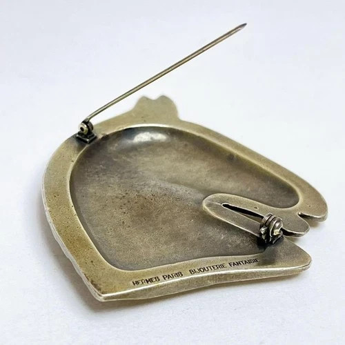 HERMES Horse Brooch Silver Vintage Large w/Box Excellent Authentic by Jappan thumbnail 6