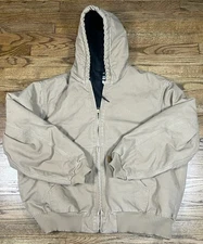 Carhartt Jacket Mens 2XL J130 SDL Y2K Workwear Full Zip Tan Coat Quilted Warm