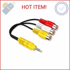 3.5MM to 3 RCA Cable Video AV Component Adapter Cable Replacement for TCL TV, 3