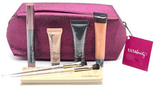 Ulta Beauty Shimmering Purple Makeup Pouch and Travel Cosmetics 8pc Set