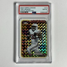 2024 Topps Chrome Trey Benson White Geometric /15 #214 PSA 8 NM-MT