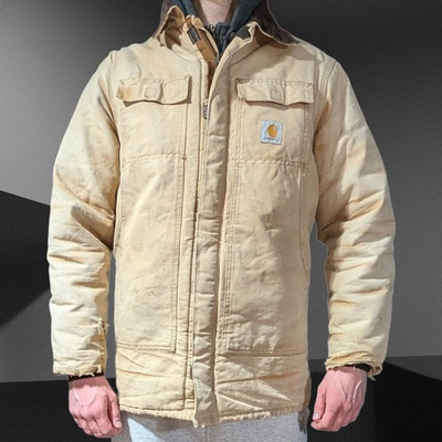 #ad 🔥👀 Vintage 80#x27;s Large Tall Carhartt Chore Coat COOL FADING WORN THRASHED CQ196 $45.00