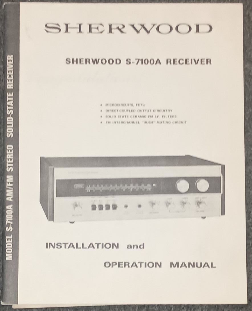 SHERWOOD S-7100A Receiver Owners Manual Original
