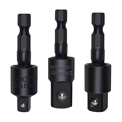 1/4in Hex Shank Socket Adapter Support Spring-Loaded Detent Ball System