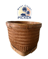 Vintage Boboko Handmade Bamboo Rattan Rice Basket