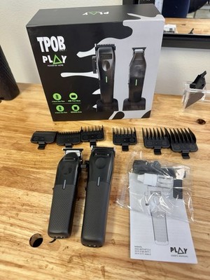 The Pissed Off barber TPOB PLAY GUN BLACK CLIPPER & TRIMMER Charger And Guards