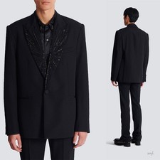 Suits for Men Regular Fit Wedding Tuxedos Shawl Lapel Beading Rhinestone Pearls