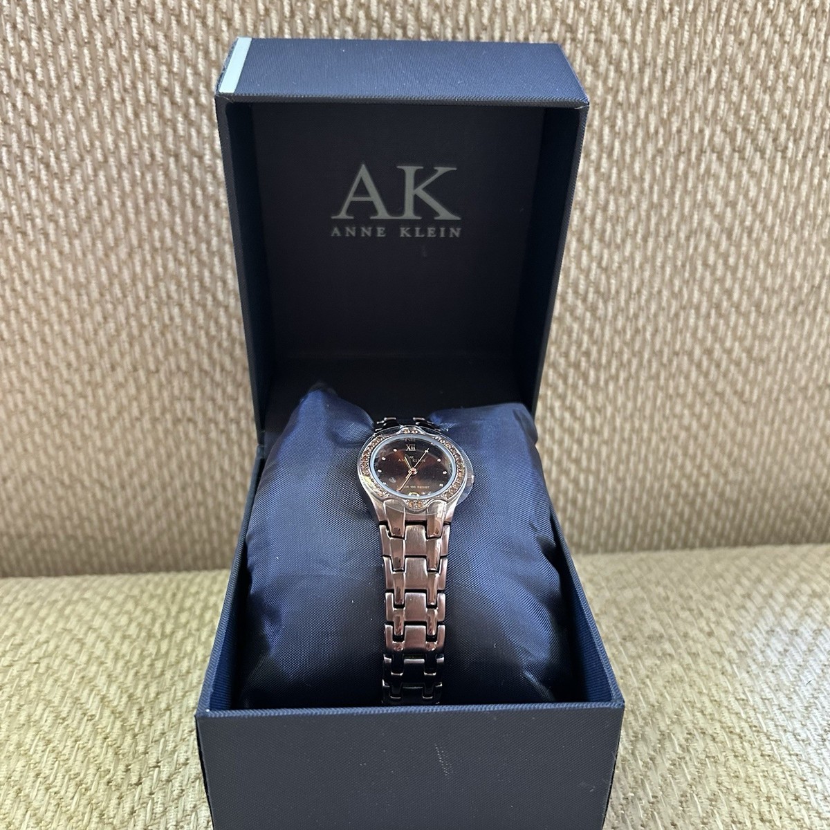 その他 J Vtg Anne Klein Swarovski Crystal Accent Metallic Gold Ladies Watch