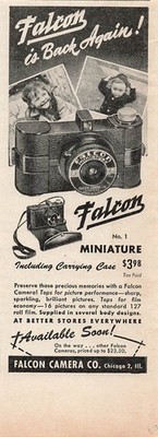 Falcon Miniature Camera Vintage Ad 1940s Mid Century Photography Wall Art 1946