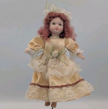 Beautiful 1:16 Red Curly Hair China Head All Porcelain Doll 8in
