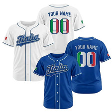 Personalized Men's Italy Baseball 2026 World Baseball Classic Jersey Shirt