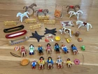 Vintage PLAYMOBIL Native American Indian Canoe & Figures Horse Mixed Sets Lot