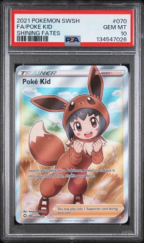 2021 POKEMON SWORD & SHIELD SHINING FATES #070 FULL ART/POKE KID PSA 10