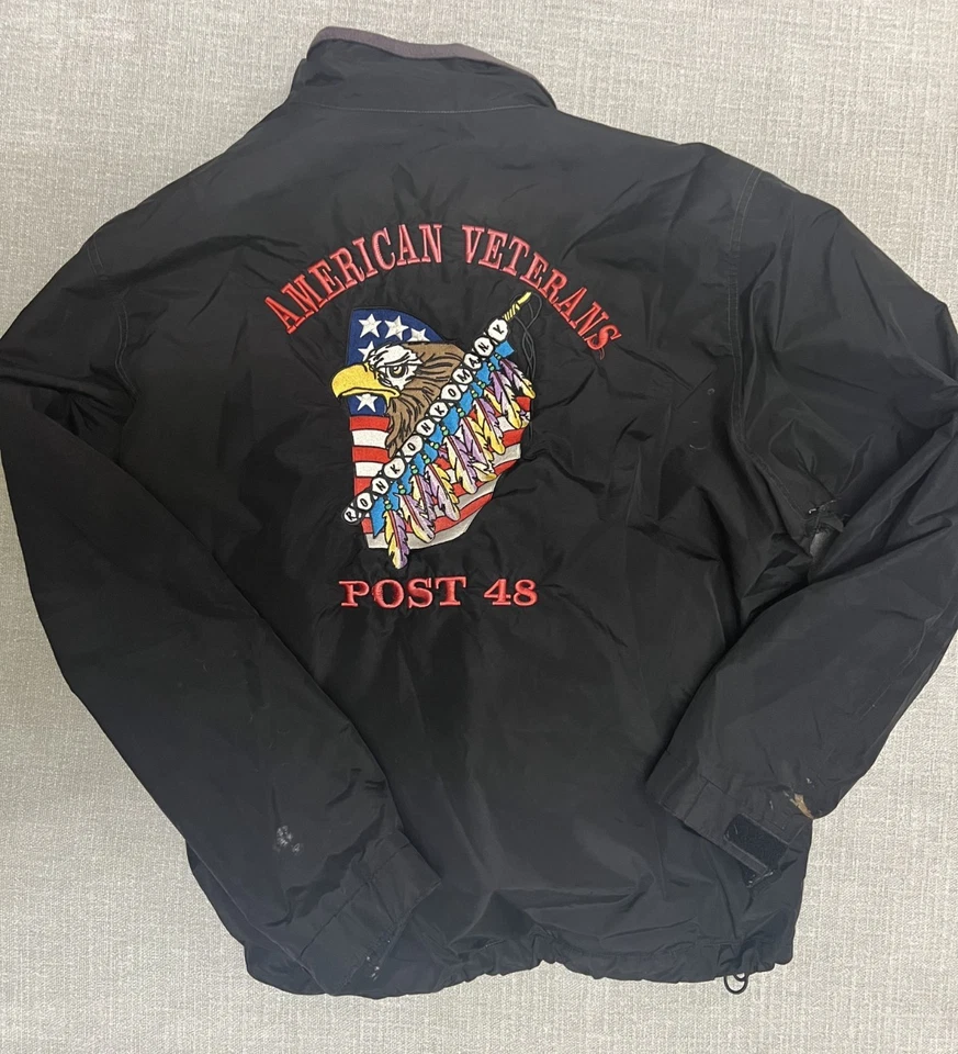 American Veteran Served Embroidered Jacket Men's XL Black- Personalized - Image 2 of 4