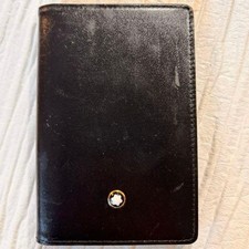 Montblanc Business Card Holder Leather Black Case