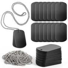 INKNOTE 30 PCS 2 X 1inch Stamping Blank Dog Metal Tags 2x1 inches, black