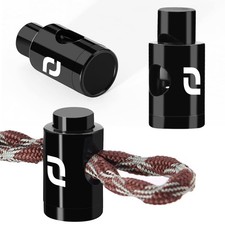 Heavy Duty Cord Locks - Single Hole Drawstring Stopper One Size, Black
