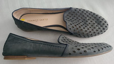 Franco Sarto Size 9 Gray Zerbino Loafer Slip On Round Toe Perforated Leather