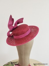 Burgundy Magenta Boater Hat Wedding Guest Races Millinery Melbourne Cup