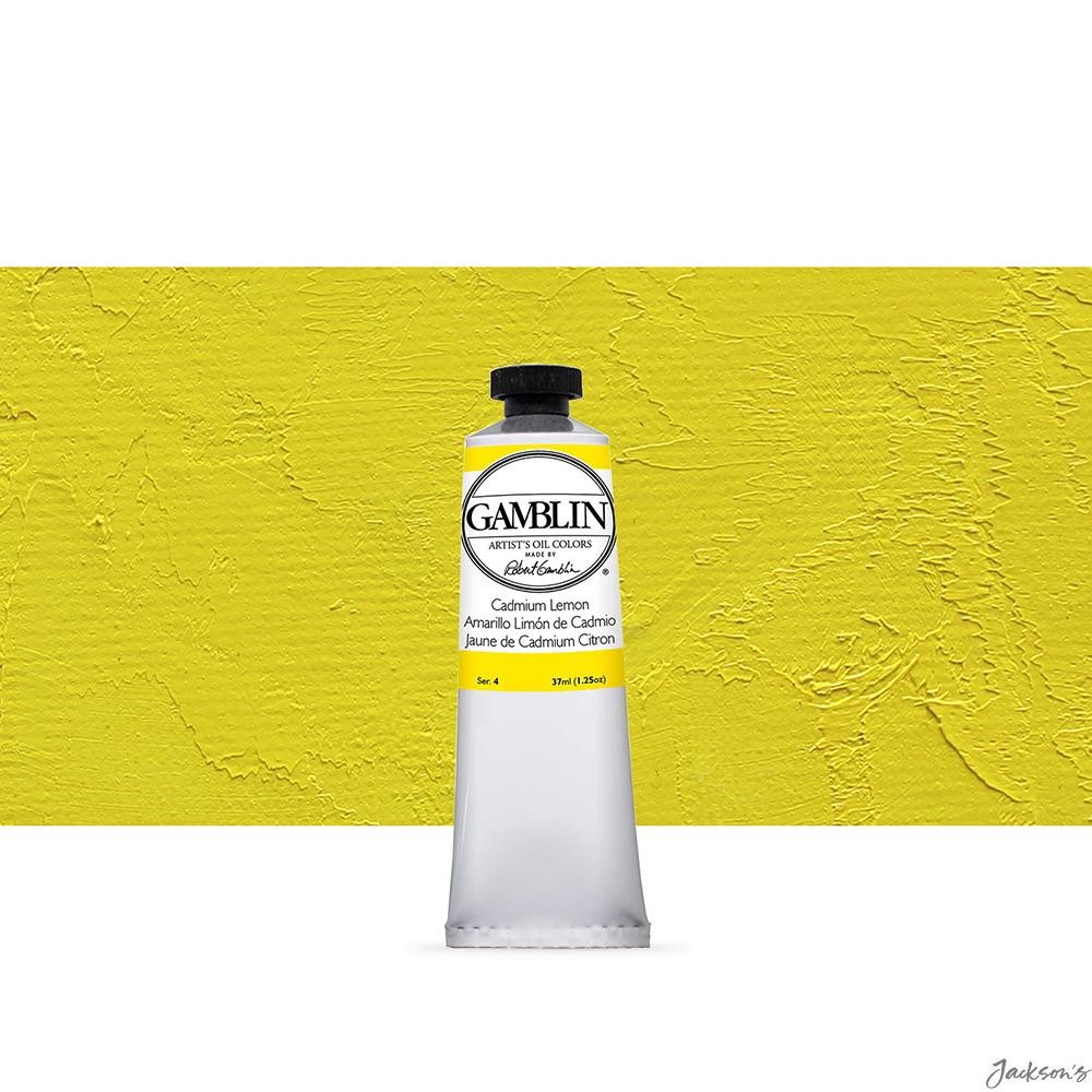 Gamblin Artists Oil Paint Alkali Refined Linseed Oil 37ml Cadmium Lemon Colour