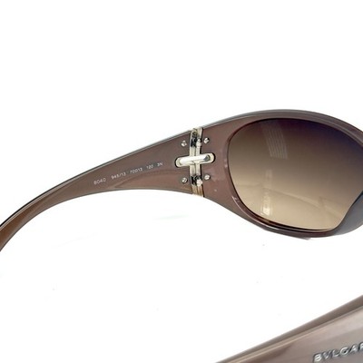 BVLGARI BV8040S 8040 Brown Gold Pearl Wrap Mask Sunglasses Unisex
