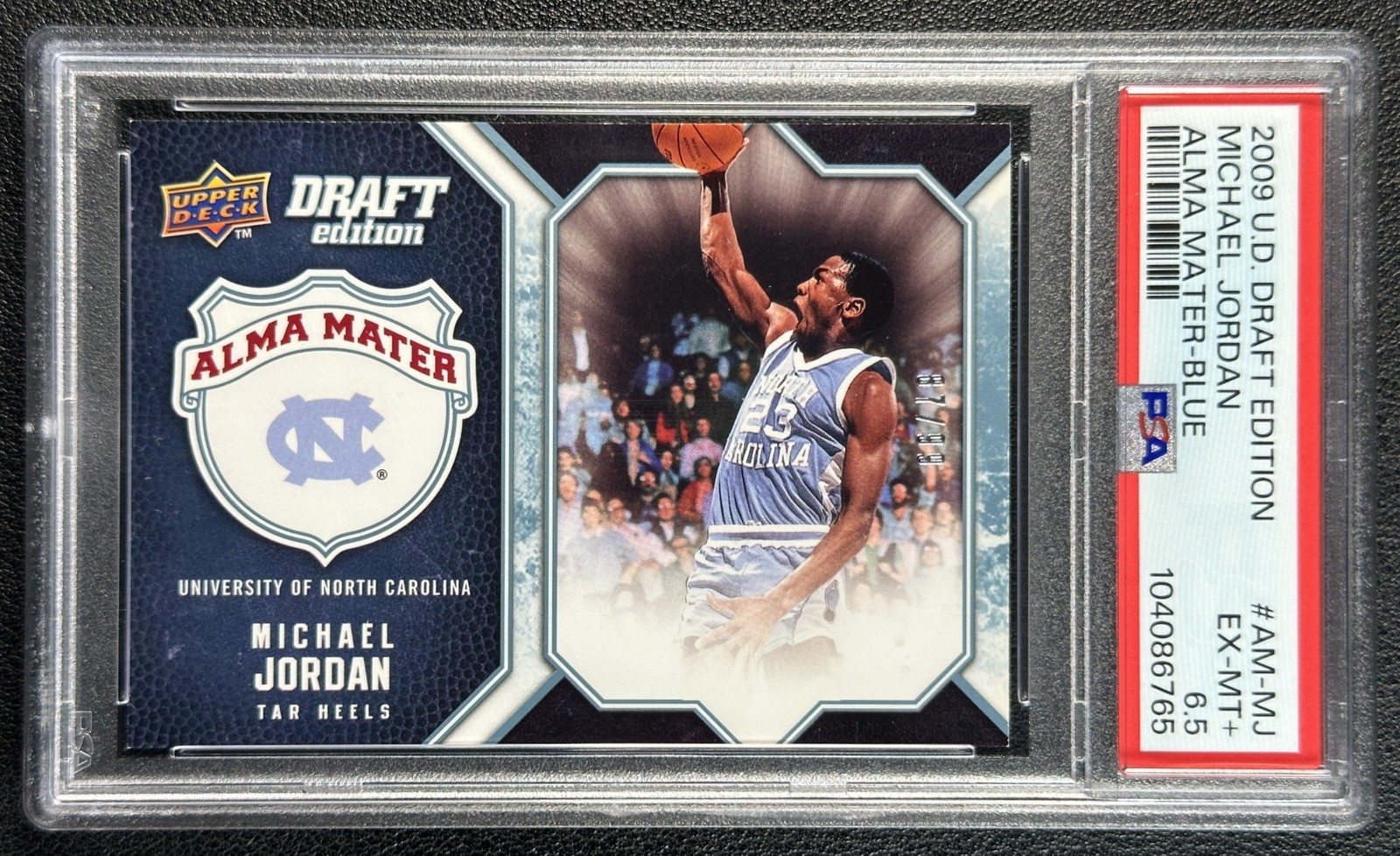 MICHAEL JORDAN PSA 6.5 2009-10 UD DRAFT EDITION #AM-MJ ALMA MATER BLUE 87/99