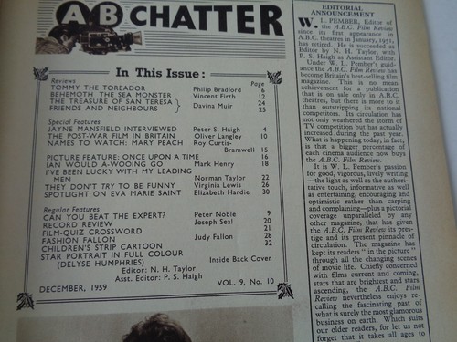 ABC FILM REVIEW - DECEMBER 1959 - JAYNE MANSFIELD, EVE MARIIE SAINT - Picture 2 of 5