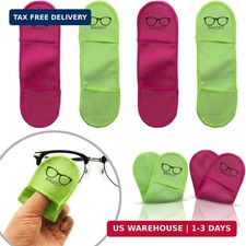 Finger Grip Eyeglass Cleaner 4 Pack - Premium Microfiber Glasses Cleaning Clot