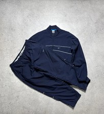 Nike Navy Nylon Track Suit Vintage Jacket  Pants Size XL