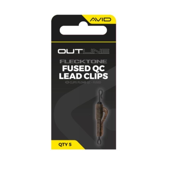 Avid Outline FleckTone Fused Lead QC Clips - Carp Fishing Terminal Tackle